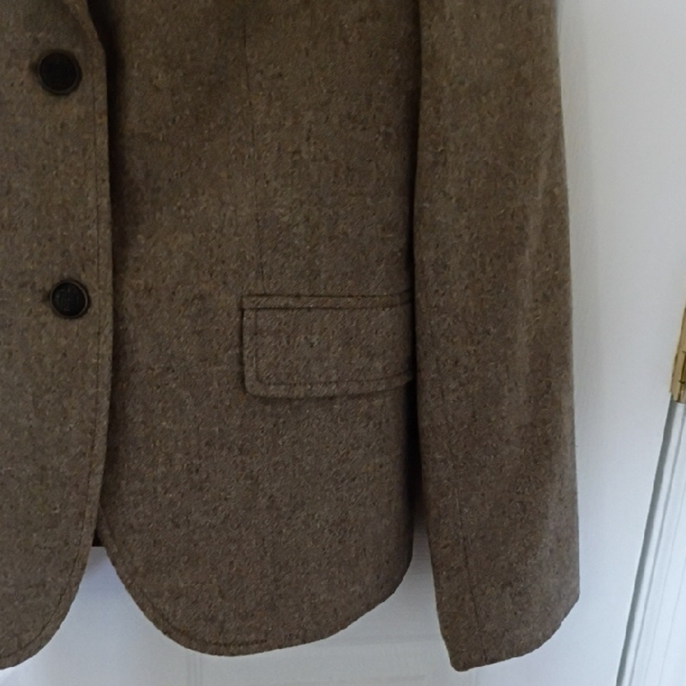 J. Crew Classic Brown Wool Blazer w/Suede Elbow Patches - Picture 4 of 9